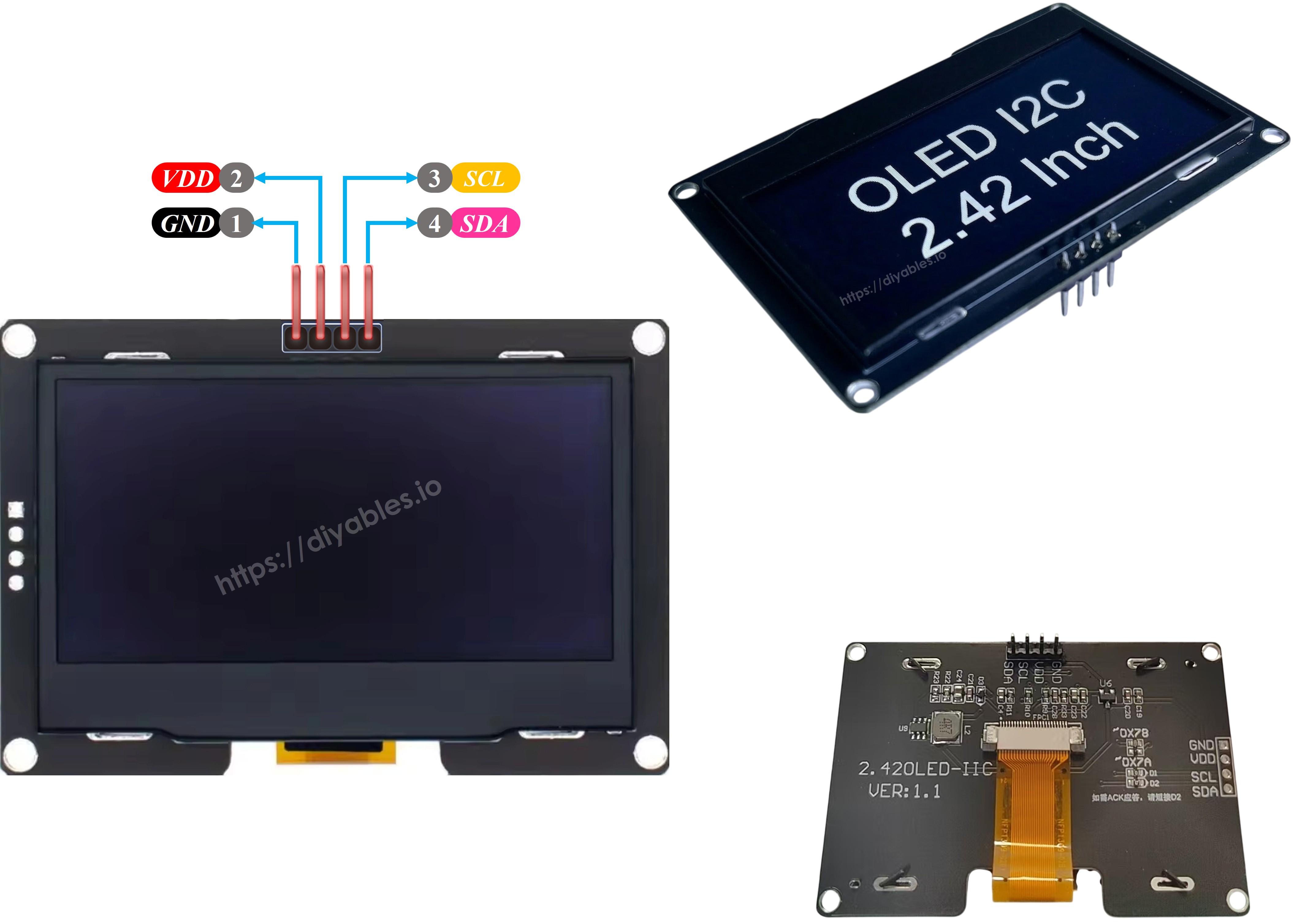 oLED ssd1309 핀아웃