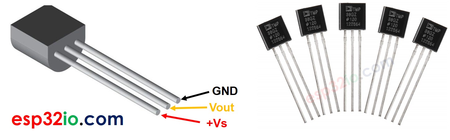 TMP36 temperature sensor Pinout